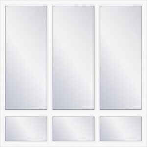 Dreiflügeliges Fenster mit dreiteiligem Unterlicht – Ideal 4000 New Aluplast Kunststofffenster