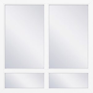 Zweiflügeliges Fenster mit zweiteiligem Unterlicht – Ideal 4000 New Aluplast Kunststofffenster