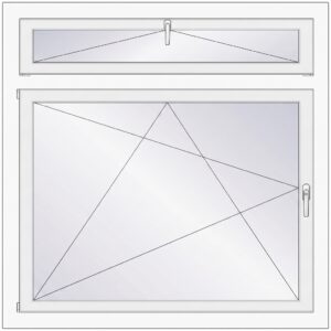 Drehkipp mit Oberlicht Kipp 1-flügelig – Aluplast Ideal 7000 New Fenster Kunststofffenster